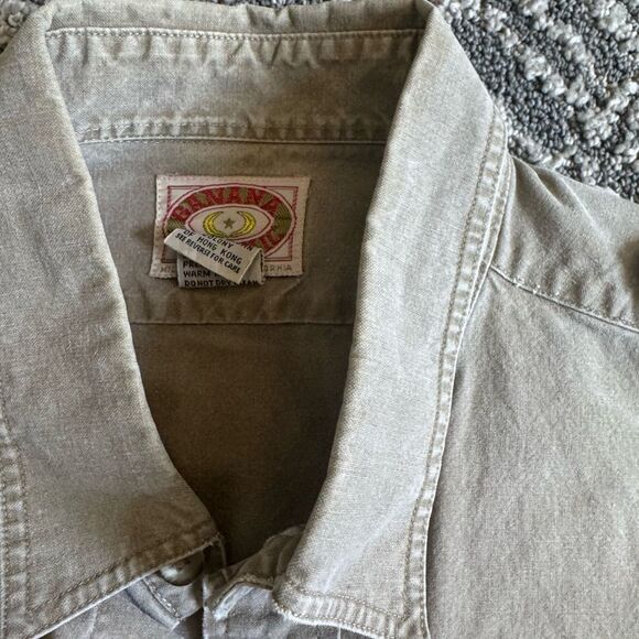 Vintage 1980s banana republic explorer Khaki Button-Up Shirt Hong Kong safari M - Picture 11 of 12